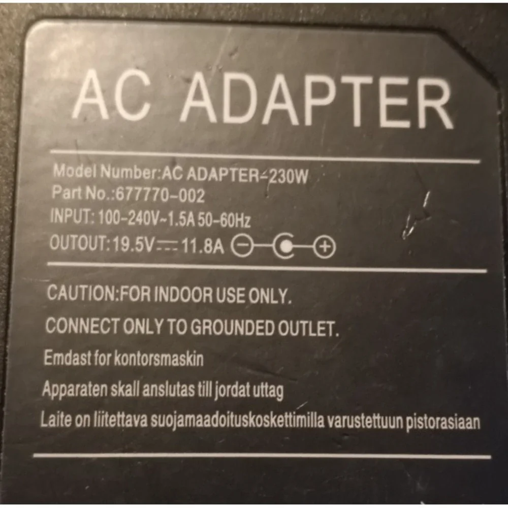 HP 677770-001 / 677770-002 / 613149-001‎ / 693715-001 Power Adapter Charger 65W